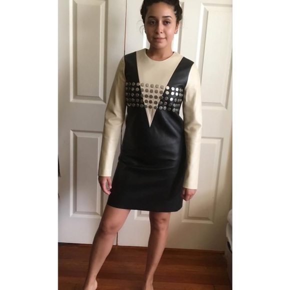 CK Collection Studded Leather dress Authentic sz 8 - Picture 3 of 8